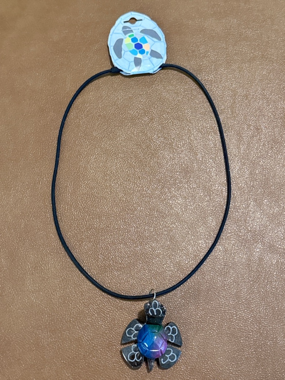Marble Multicolor iridescent Turtle Pendant Necklace for Women’s.
